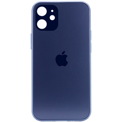 TPU+Glass чехол GLOSSY Logo Full camera для Apple iPhone 12 (6.1") Синий