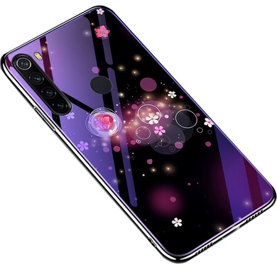 TPU+Glass чехол Fantasy с глянцевыми торцами для Xiaomi Redmi Note 8 / Note 8 2021 Пузырьки и цветы