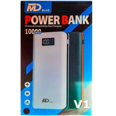 Портативний зарядний пристрій Power Bank V1 10000 mAh, Білий