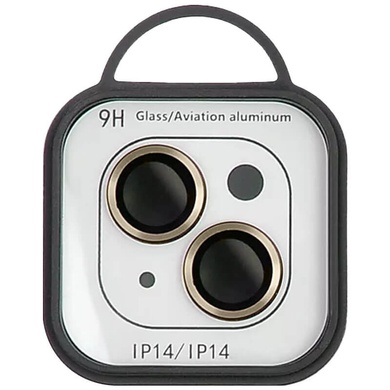 Защитное стекло Metal Classic на камеру (в упак.) для Apple iPhone 14 (6.1") / 14 Plus (6.7") Золотой / Gold