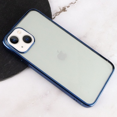 Прозрачный силиконовый чехол глянцевая окантовка Full Camera для Apple iPhone 13 mini (5.4") Синий