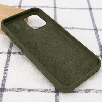 Чехол Silicone Case Full Protective (AA) для Apple iPhone 14 Pro (6.1") Зеленый / Dark Olive