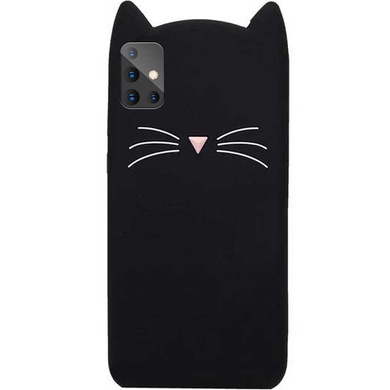 Силиконовая накладка 3D Cat для Samsung Galaxy A71 Черный