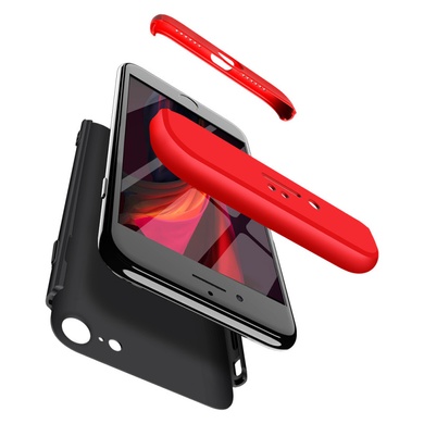 Пластикова накладка GKK LikGus 360 градусів (opp) з лого для Apple iPhone SE (2020), Черный / Красный