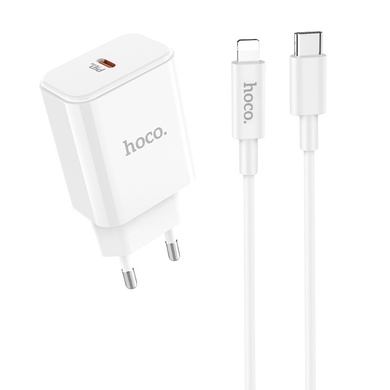 СЗУ HOCO C71A PD3.0 + Cable (Type-C to Lightning) Белый