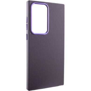 Кожаный чехол Bonbon Leather Metal Style для Samsung Galaxy S23 Ultra Фиолетовый / Dark Purple