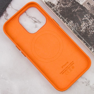 Шкіряний чохол Leather Case (AAA) with MagSafe and Animation для Apple iPhone 14 Pro Max (6.7"), orange