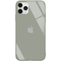 TPU+Glass чехол GLOSSY Logo series для Apple iPhone 11 Pro Max (6.5") Зеленый / Pine green