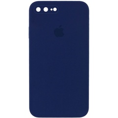 Чохол Silicone Case Square Full Camera Protective (AA) для Apple iPhone 7 plus / 8 plus (5.5 "), Темно-синій / Midnight blue
