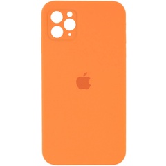 Чехол Silicone Case Square Full Camera Protective (AA) для Apple iPhone 11 Pro Max (6.5") Оранжевый / Papaya