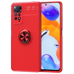 TPU чехол Deen ColorRing под магнитный держатель (opp) для Xiaomi Redmi Note 11 Pro 4G/5G /12 Pro 4G Красный / Красный