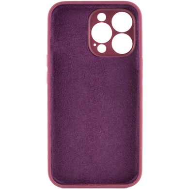 Чехол Silicone Case Full Camera Protective (AA) NO LOGO для Apple iPhone 15 Pro (6.1") Бордовый / Plum