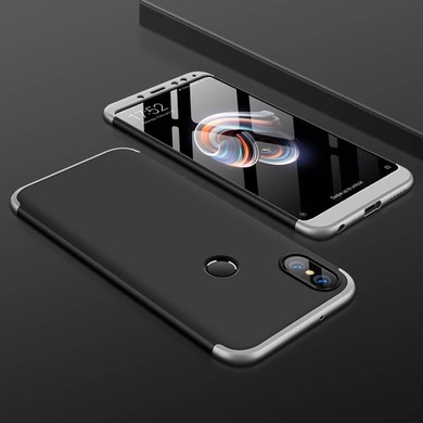 Пластикова накладка GKK LikGus 360 градусів (opp) для Xiaomi Redmi Note 5 Pro / Note 5 (DC), Чорний / Срібний