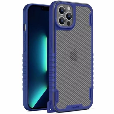 Чохол TPU+PC TRAVEL Carbon для Apple iPhone 13 Pro (6.1"), Синій