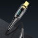 Дата кабель USAMS US-SJ590 Type-C to Type-C PD 100W Transparent Digital Display Cable (1.2m) Black