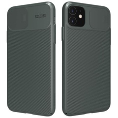 Карбоновая накладка Nillkin Camshield (шторка на камеру) для Apple iPhone 11 (6.1") Зеленый / Dark Green
