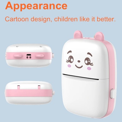 Портативный детский термопринтер Mini А8С Розовый