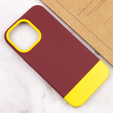 Чохол TPU+PC Bichromatic для Apple iPhone 13 Pro (6.1"), Brown burgundy / Yellow