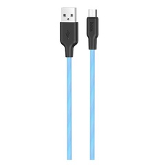 Дата кабель Hoco X21 Plus Silicone MicroUSB Cable (1m) Black / Blue