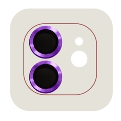 Захисне скло Metal Classic на камеру (в упак.) для Apple iPhone 12 / 12 mini / 11, Фіолетовий / Purple