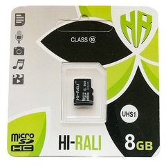 Карта памяти Hi-Rali microSDHC (UHS-1) 8 GB class 10 (без адаптера) Черный