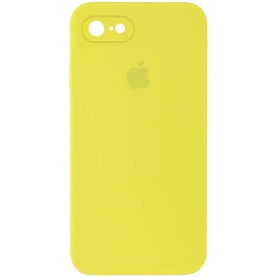 Чехол Silicone Case Square Full Camera Protective (AA) для Apple iPhone 7 / 8 / SE (2020) (4.7") Желтый / Bright Yellow