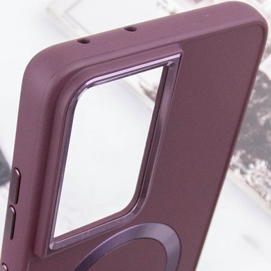 TPU чохол Bonbon Metal Style with MagSafe для Samsung Galaxy S24 Ultra, Бордовый / Plum