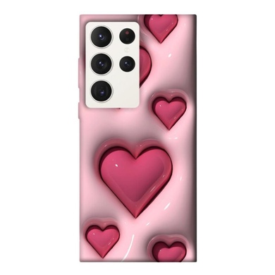 TPU чехол Volume print Samsung Galaxy S23 Ultra, Pink hearts