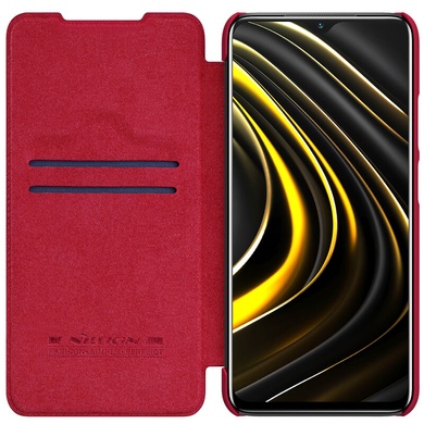 Шкіряний чохол (книжка) Nillkin Qin Series для Xiaomi Poco M3, Червоний