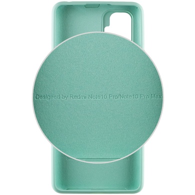 Чехол Silicone Cover Full Protective (AA) для Xiaomi Redmi Note 10 Pro / 10 Pro Max Бирюзовый / Ice Blue
