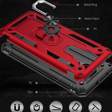 Ударопрочный чехол Serge Ring for Magnet для Xiaomi Redmi Note 9 / Redmi 10X Красный