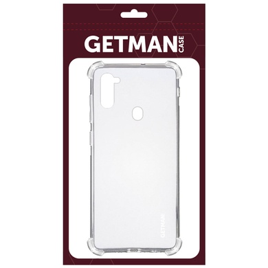 TPU чехол GETMAN Ease logo усиленные углы для Samsung Galaxy A11 Бесцветный (прозрачный)