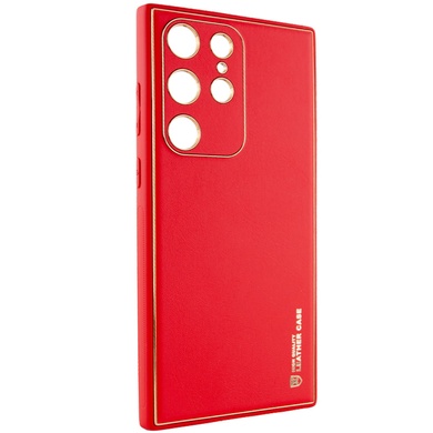 Кожаный чехол Xshield для Samsung Galaxy S23 Ultra Красный / Red