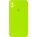 Чехол Silicone Case Square Full Camera Protective (AA) для Apple iPhone XS / X (5.8") Салатовый / Neon green