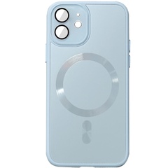 Чохол TPU+Glass Sapphire Midnight with MagSafe для Apple iPhone 12 (6.1"), Блакитний / Blue