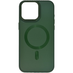 Чехол TPU+Glass Sapphire Midnight Open Camera with MagSafe для Apple iPhone 15 (6.1") Зеленый / Forest green