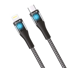 Дата кабель Veron CL01 Nylon LED Type-C to Lightning 27W (1.2m), Black
