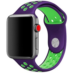 Силіконовий ремінець Sport+ для Apple watch 42mm / 44mm, Grape / Green