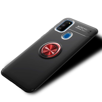 TPU чехол Deen ColorRing под магнитный держатель (opp) для Samsung Galaxy M30s / M21 Черный / Красный