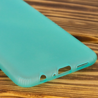 Силиконовый матовый полупрозрачный чехол для Samsung Galaxy A10s Голубой / Marine Green