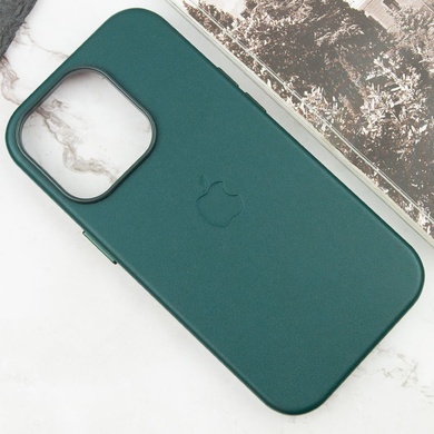 Кожаный чехол Leather Case (AAA) with MagSafe and Animation для Apple iPhone 14 Pro Max (6.7") Forest Green