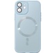 Чехол TPU+Glass Sapphire Midnight with MagSafe для Apple iPhone 12 (6.1") Голубой / Blue