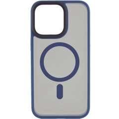 TPU+PC чехол Metal Buttons with MagSafe для Apple iPhone 15 Pro Max (6.7") Синий