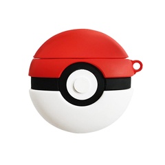 Силиконовый футляр Pokemon series для наушников AirPods Pro + кольцо Покебол/Красно-белый