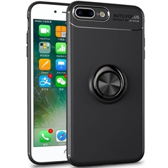 TPU чехол Deen ColorRing под магнитный держатель (opp) для Apple iPhone 7 plus / 8 plus (5.5") Черный / Черный