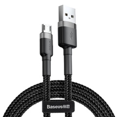 Дата кабель Baseus Cafule MicroUSB Cable 2.4A (1m) (CAMKLF-B) Серый / Черный