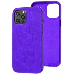 Кожаный чехол Croco Leather для Apple iPhone 13 Pro (6.1") Purple