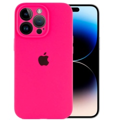Чехол Silicone Case Full Camera Protective (AA) для Apple iPhone 14 Pro (6.1") Розовый / Barbie pink