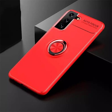 TPU чехол Deen ColorRing под магнитный держатель (opp) для Samsung Galaxy S21+ Красный / Красный