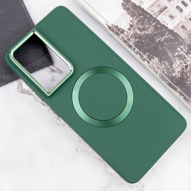 TPU чохол Bonbon Metal Style with MagSafe для Samsung Galaxy S24 Ultra, Зелений / Army green